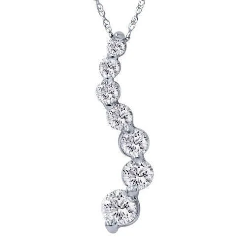 Lunar charm necklaces-1ct Diamond Journey Pendant 14K White Gold New