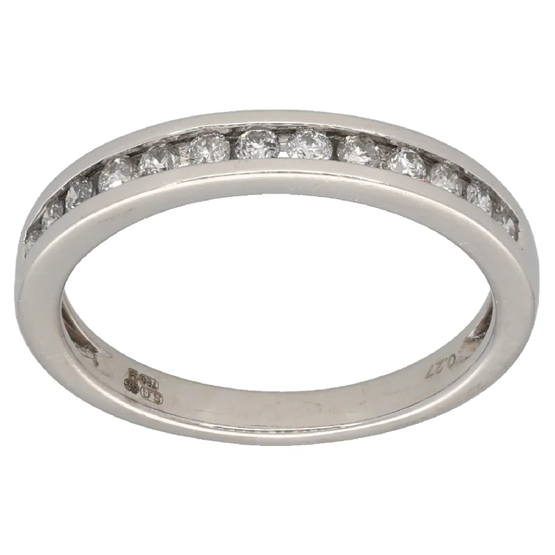 Polished name rings-18ct White Gold 0.27ct Diamond Half Eternity Ring Size L