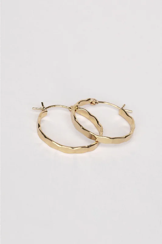 Crystal-twisted earrings-Wavey Hoops