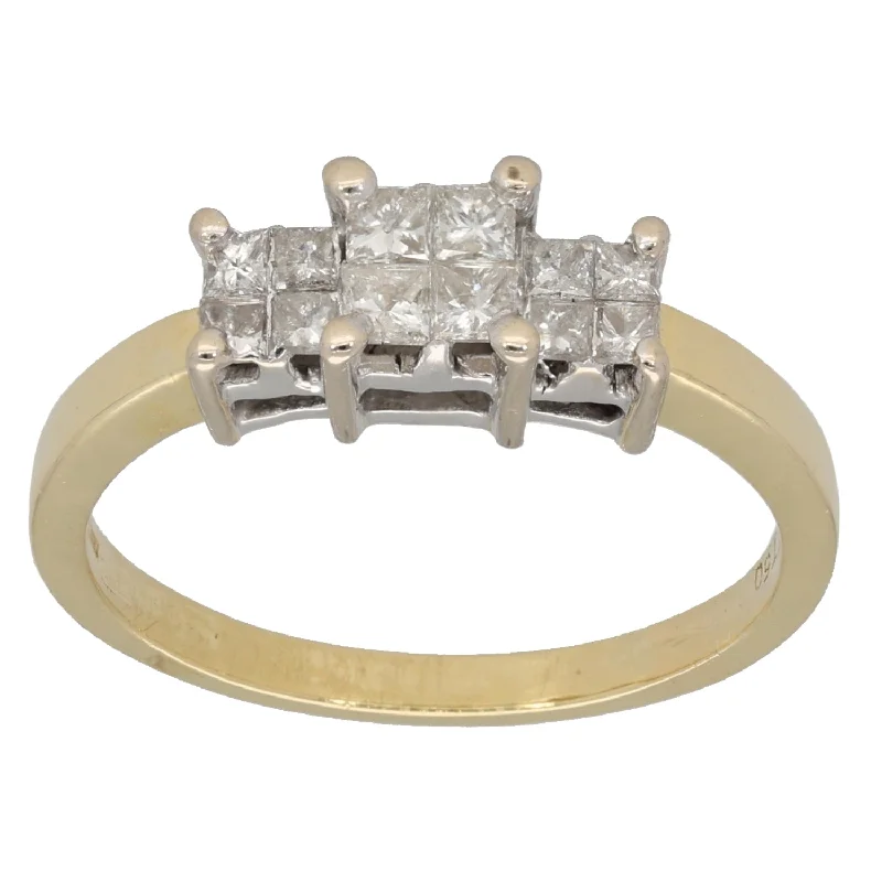 Love charm rings-18ct Gold 0.80ct Diamond Dress/Cocktail Ring Size P