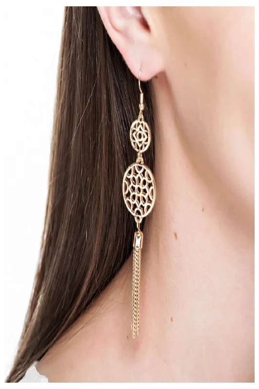 Thick statement earrings-Tensley Tassel Earrings - Final Sale