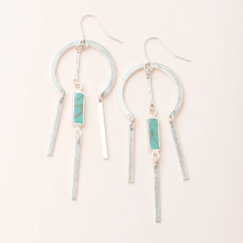 Sky themed earrings-Dream Stone Earring - Turquoise/Silver