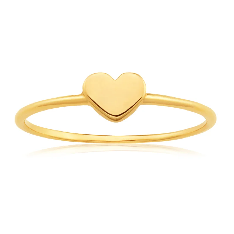 Raven design rings-9ct Yellow Gold Heart Shape Ring