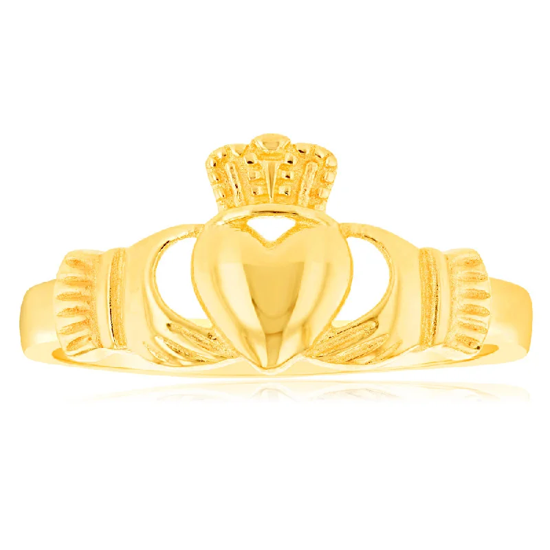 Cebu tile rings-9ct Yellow Gold Claddagh Ring