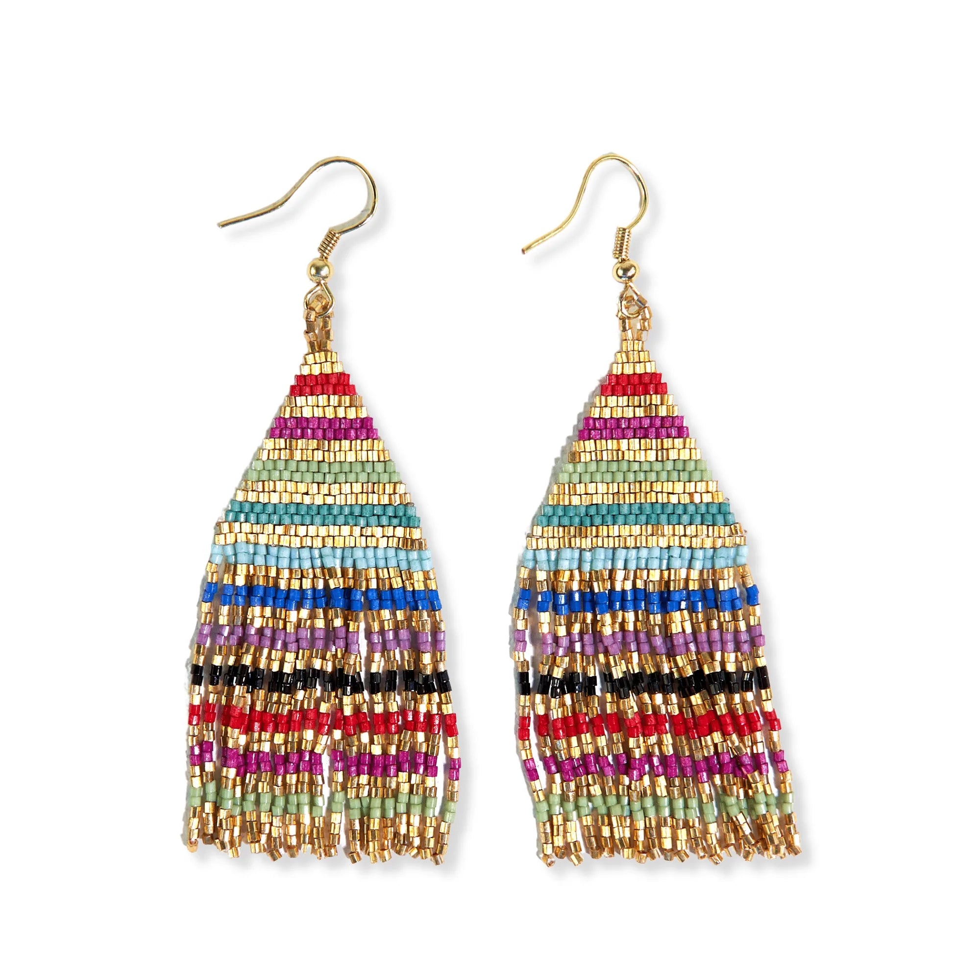 Twisted cord earrings-Lexie Gold Line Multicolored Earrings