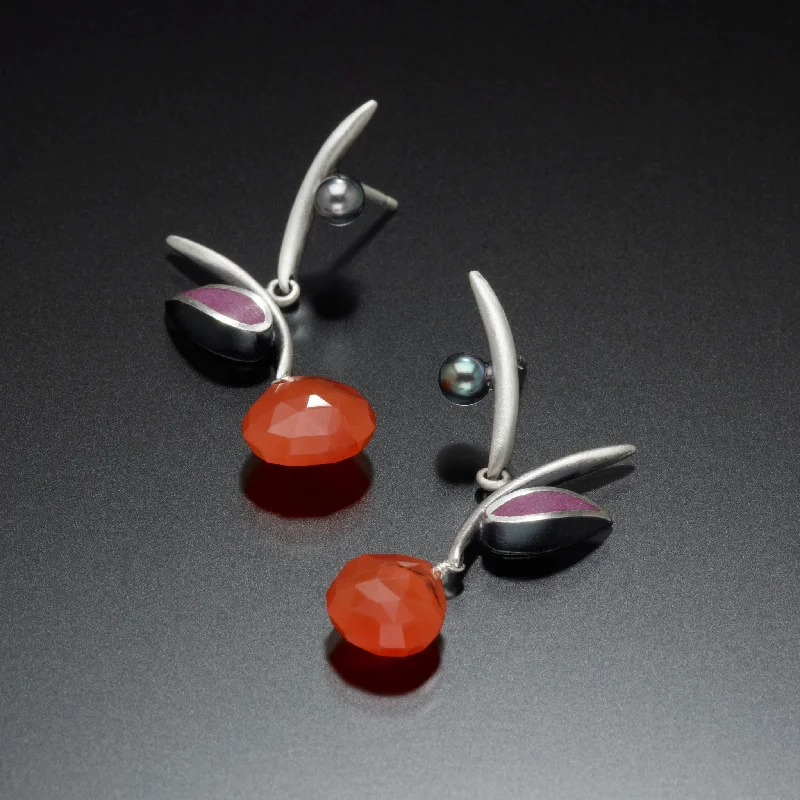 Guardian eye earrings-Twig Earrings (orange)