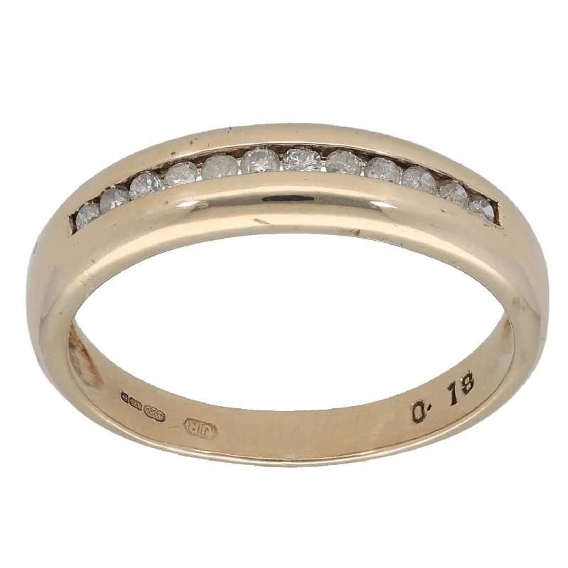 Bold druzy rings-9ct Gold 0.18ct Diamond Half Eternity Ring Size P