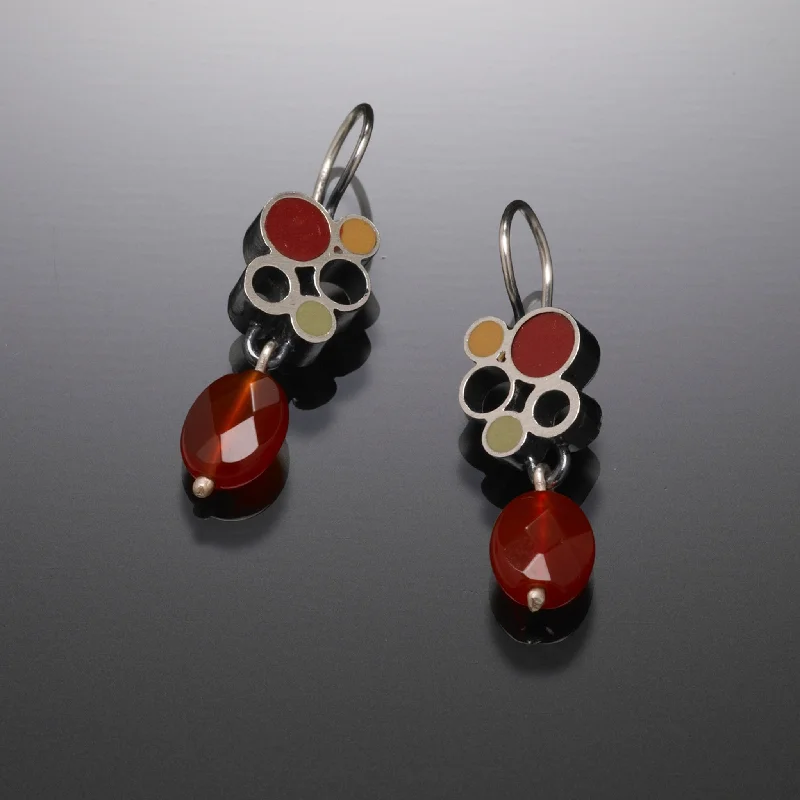 Smooth art earrings-Bubble Drop Earrings (red)