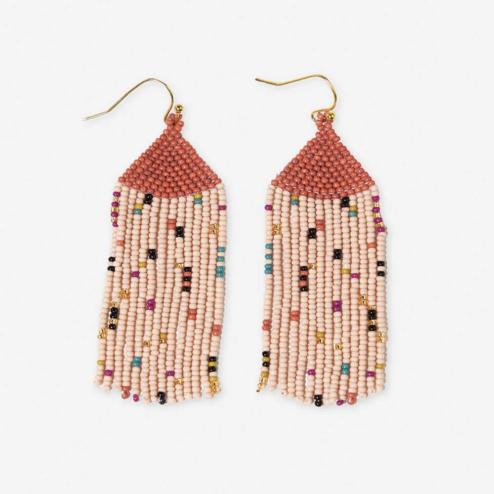 Tiny dot earrings-Agnes Confetti Beaded Fringe Earring Desert