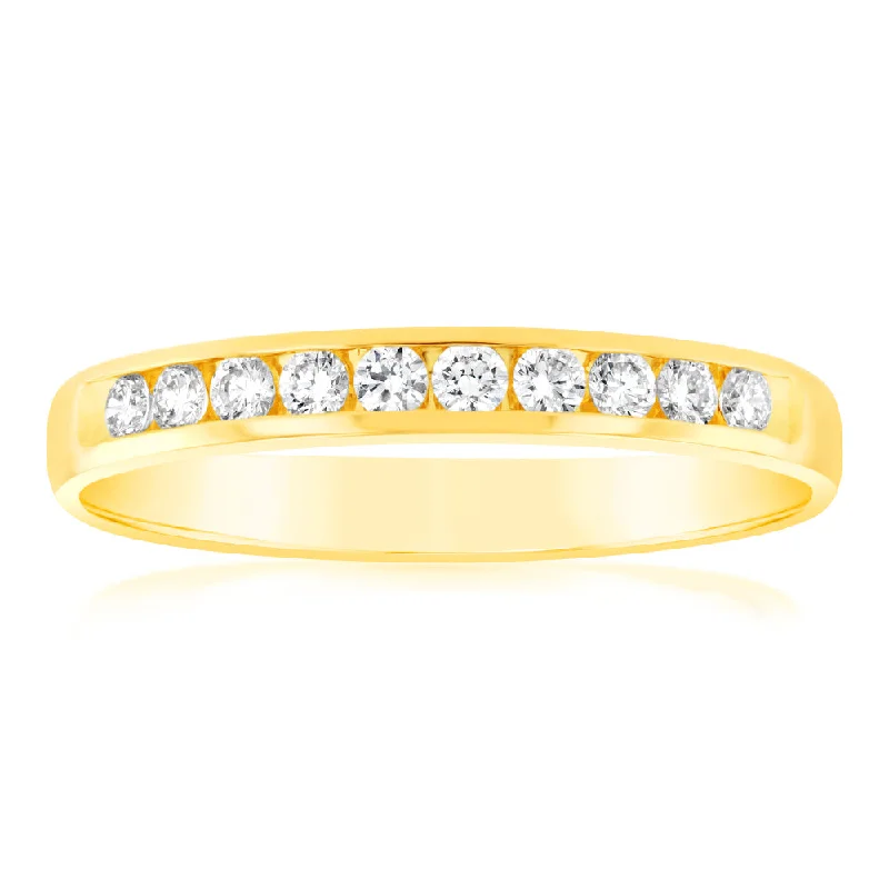 Nightfall gothic rings-Luminesce Lab Grown Diamond 1/4 Carat Eternity Ring in 9ct Yellow Gold