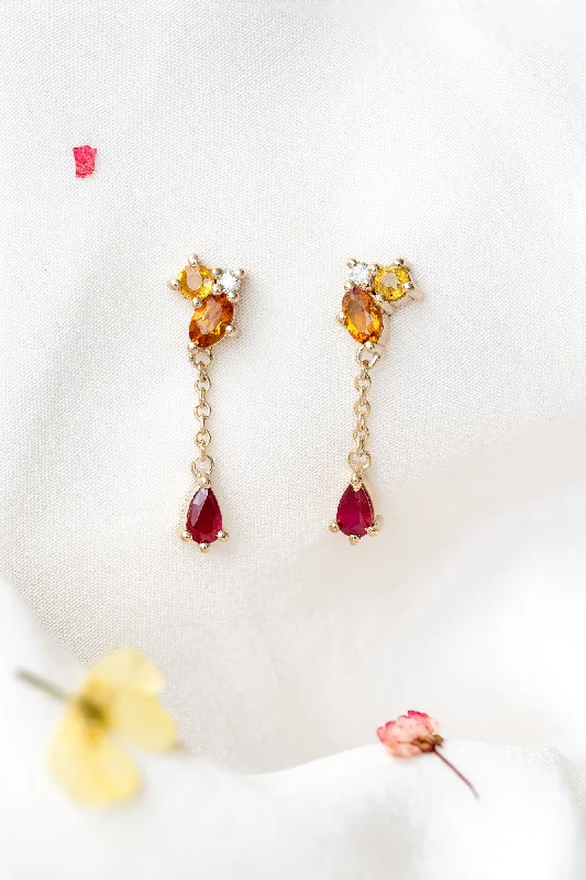 Plain cross earrings-Dew Drop Studs in Golden