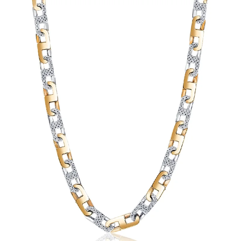 Classic locket necklaces-Men's 14k Gold (108gram) or Platinum (203gram) 8.5mm Diamond Chain Necklace 20"