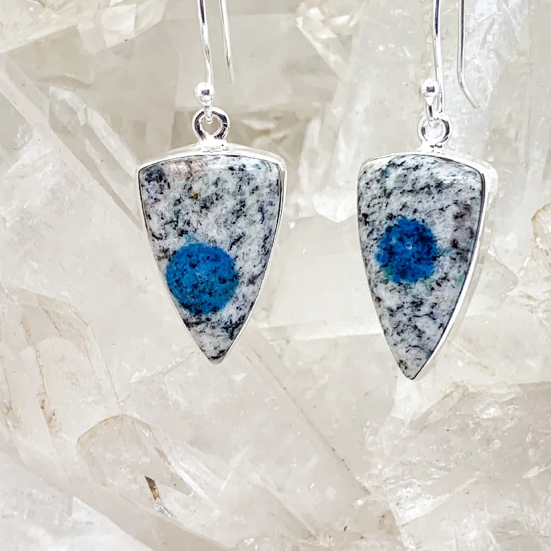 Light drop earrings-K2 Azurite Sterling Silver Earrings $85