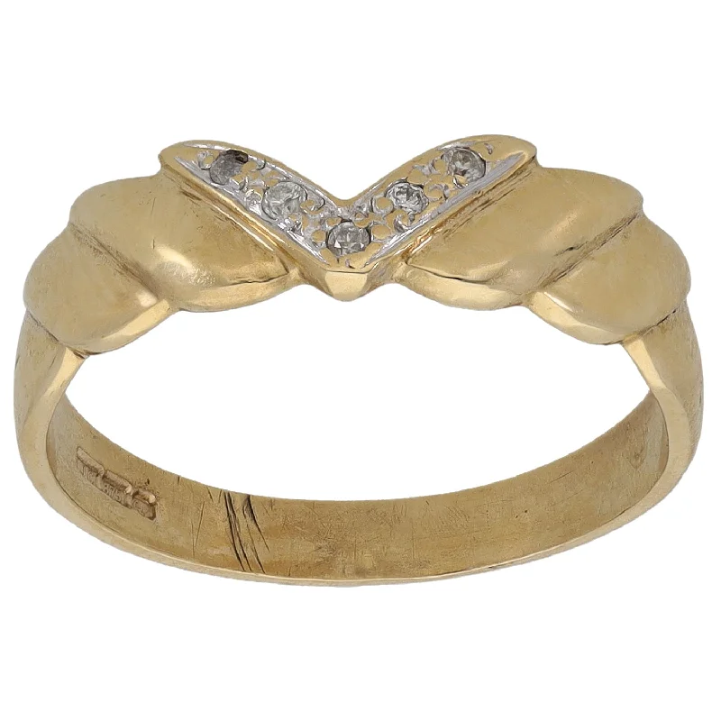 Wide band rings-9ct Gold 0.025ct Diamond Alternative Ring Size N