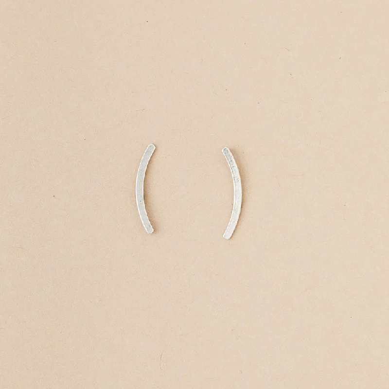 Wool thread earrings-Refined Earring Collection - Comet Curve/Sterling Silver