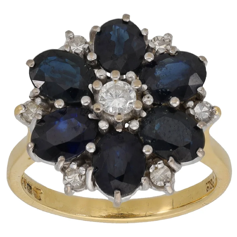 Old vow rings-18ct Gold 0.33ct Diamond & Sapphire Dress/Cocktail Ring Size M