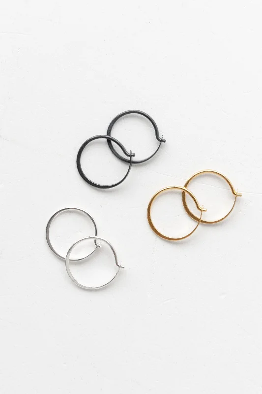 Gem weave earrings-Concentric Tiny Hoops