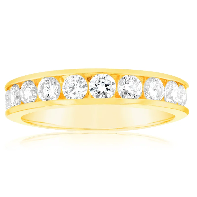 Thin heart rings-Luminesce Lab Grown Diamond 1 Carat Eternity Ring in 9ct Yellow Gold