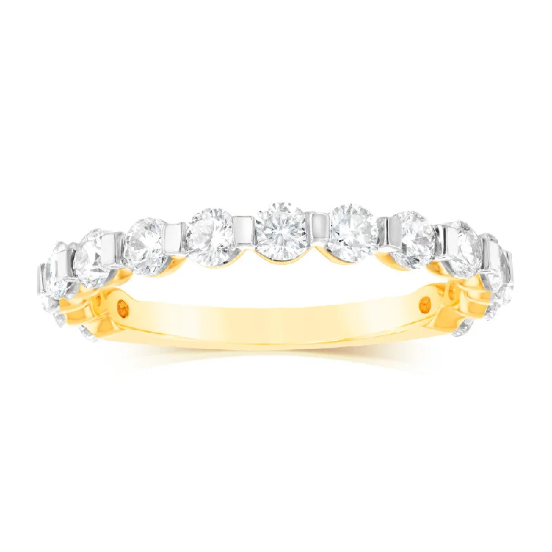 Wave style rings-Luminesce Lab Grown 9ct White Gold 1 Carat Diamond Eternity Ring