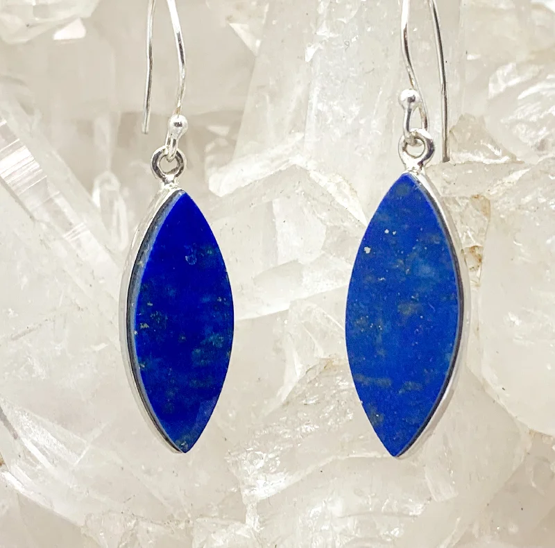 Nomad weave earrings-Lapis Lazuli Sterling Silver Earrings $120