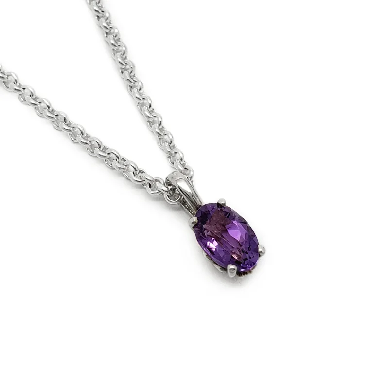 Charming bead necklaces-Amethyst Necklace | Sterling Silver