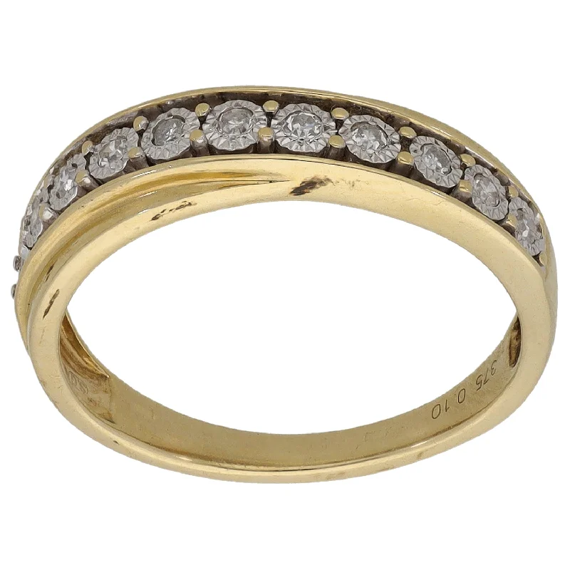 Old vow rings-9ct Gold 0.10ct Diamond Half Eternity Ring Size L