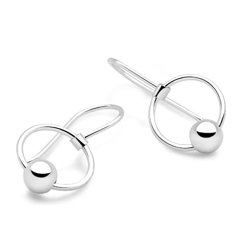 Wide hoop earrings-Silver Moon Earrings