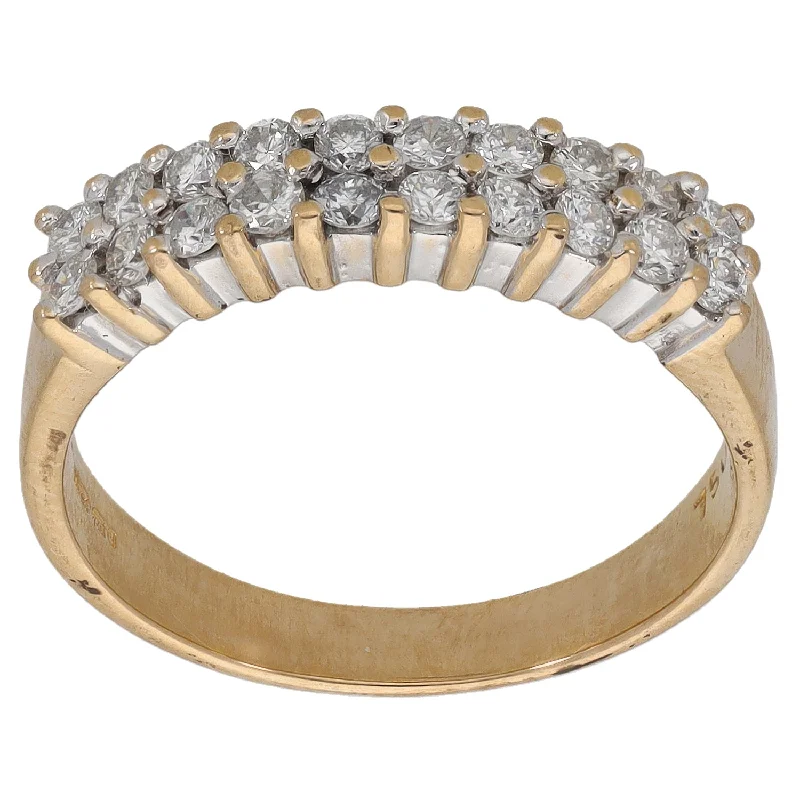 Tri-metal rings-18ct Gold 0.40ct Diamond Half Eternity Ring Size N