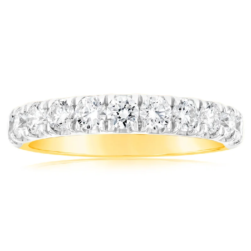 Thin rose rings-Luminesce Lab Grown Diamond 1 Carat Eternity Ring in 9ct Yellow Gold