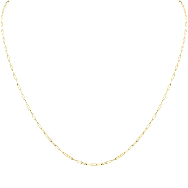 Mini bead necklaces-14K Yellow Gold 1.5Mm Paperclip Necklace With Lobster Clasp - 20 Inch