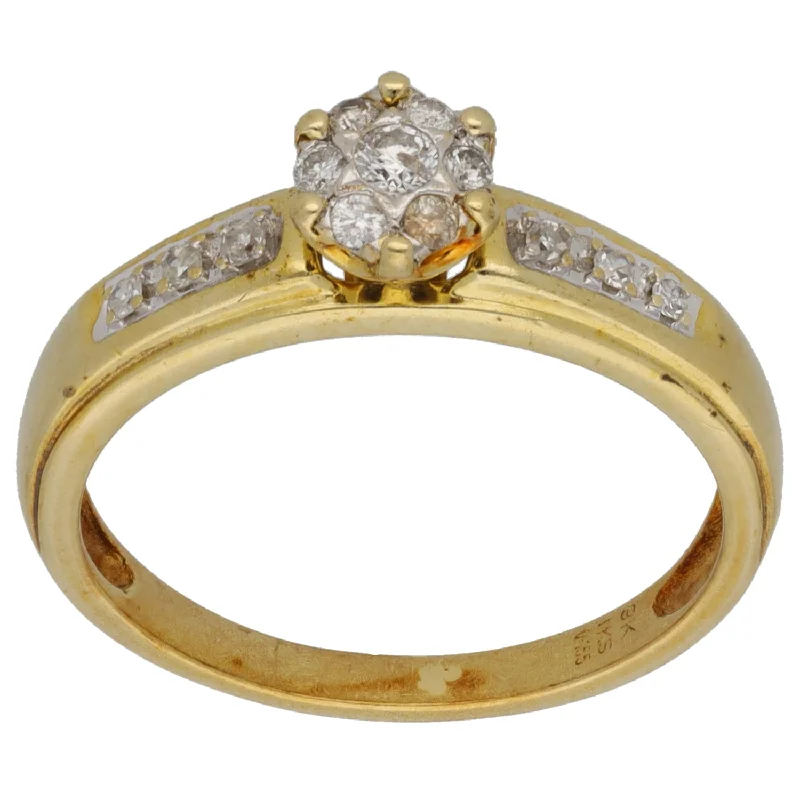 Topaz solitaire rings-9ct Gold 0.15ct Diamond Dress/Cocktail Ring Size N 1/2