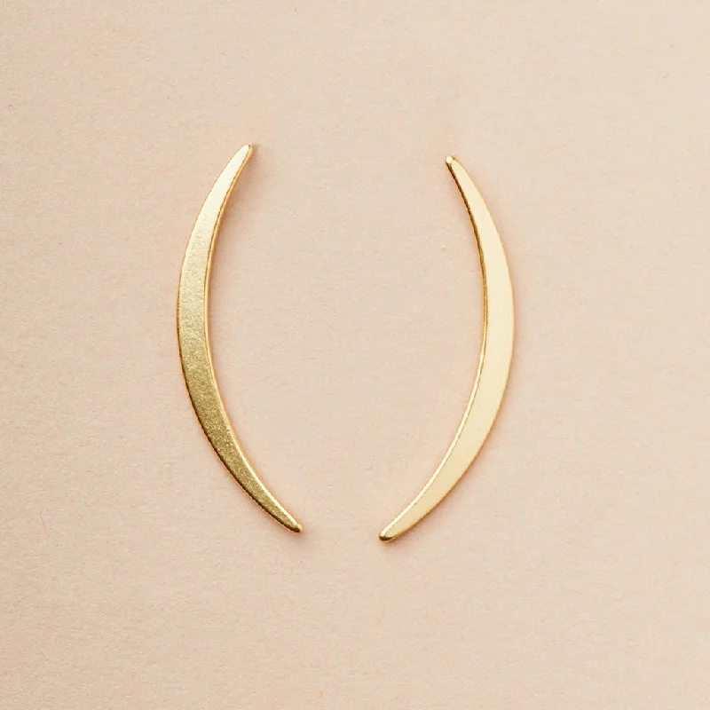 Wide hoop earrings-Refined Earring Collection - Gibbous Slice Stud/Gold Vermeil