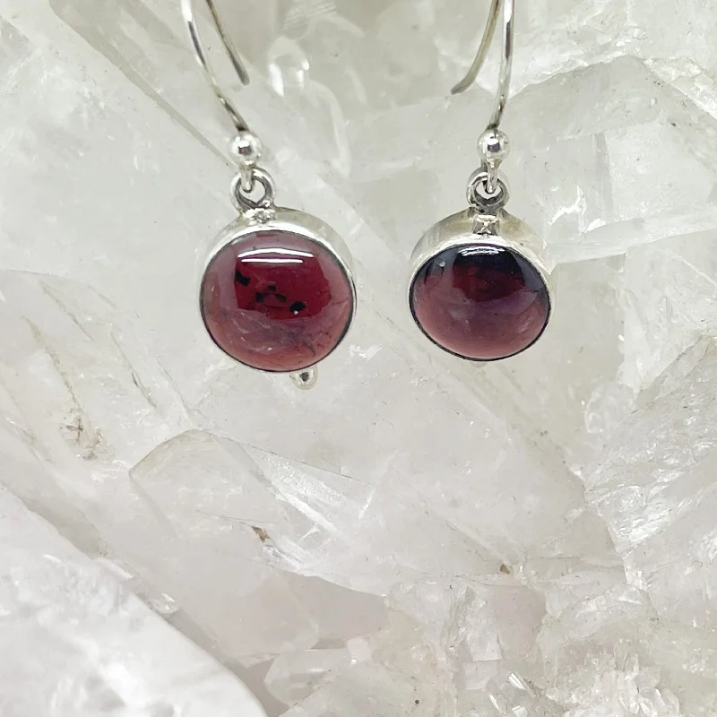 Wave drop earrings-Garnet Sterling Silver Earrings $65