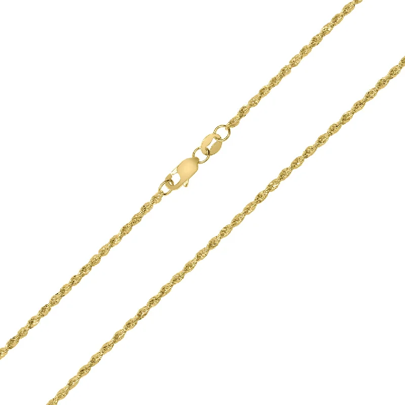 Radiant pearl necklaces-10K Yellow Gold 1.5Mm Sparkle Rope Chain With Lobster Clasp - 16 Inch