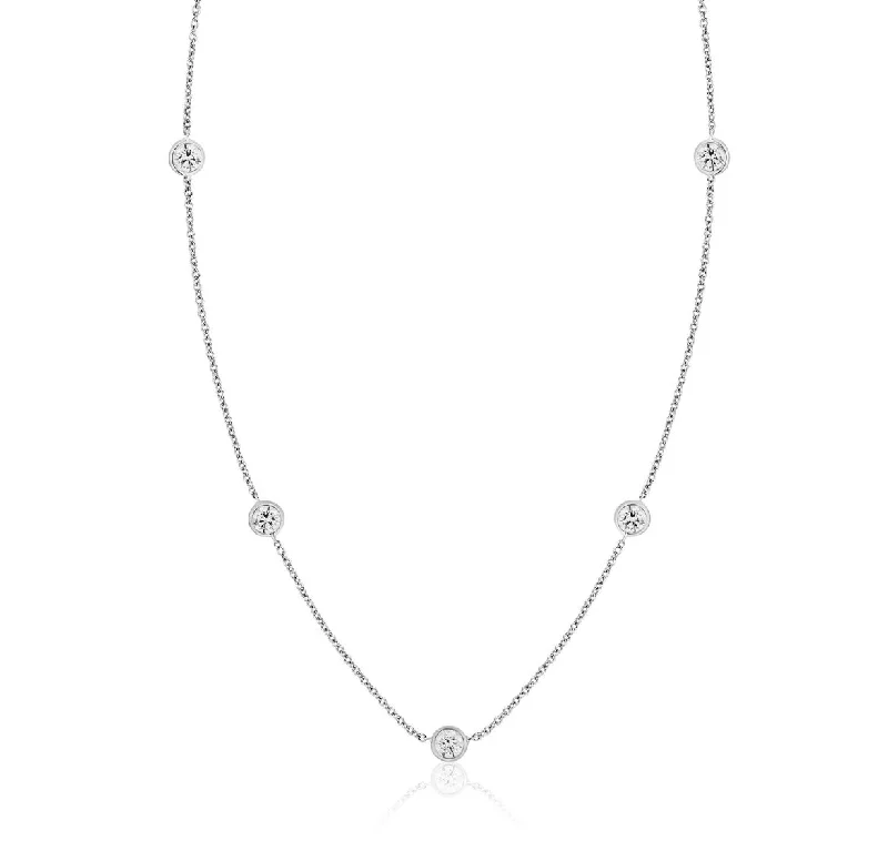 Comet star necklaces-"Diamond By The Yard" Five Lab Grown Diamonds Necklace