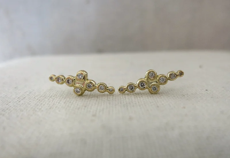 Large hoop earrings-Eight Droplet Diamond Studs