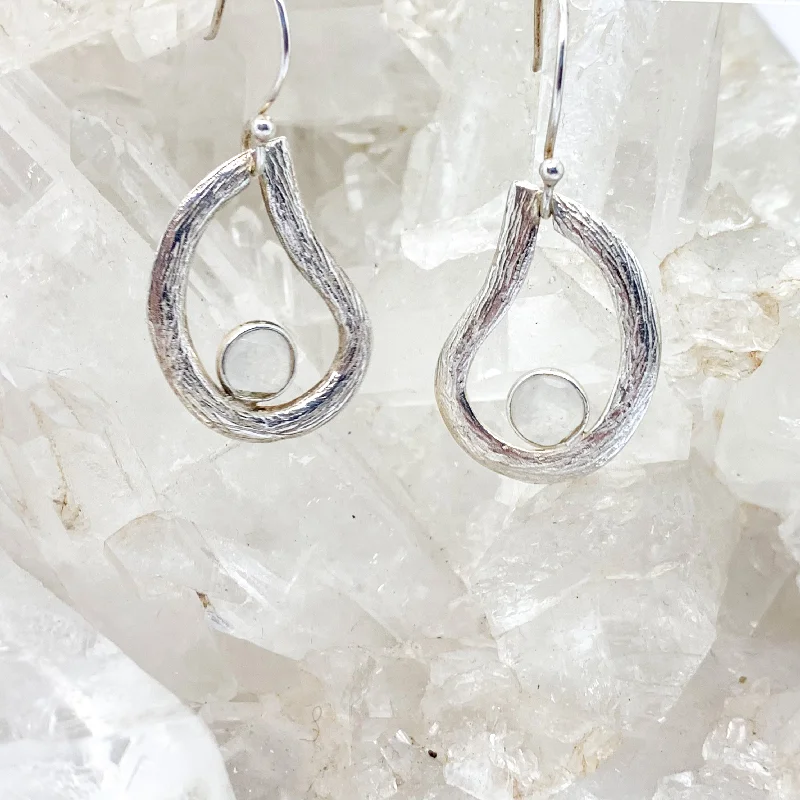 Vivid gem earrings-Faceted Moonstone Sterling Silver Earrings $110