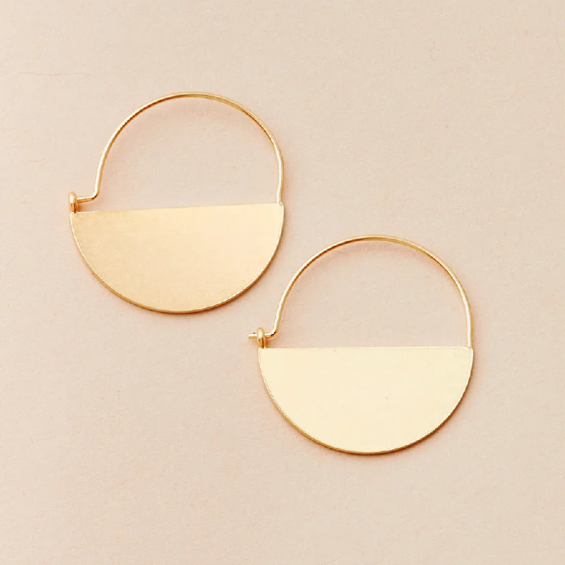 Fine star earrings-Refined Earring Collection - Lunar Hoop/Gold Vermeil