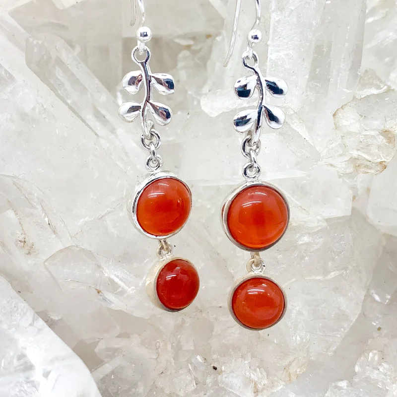 Nomad feather earrings-Carnelian Sterling Silver Earrings $80