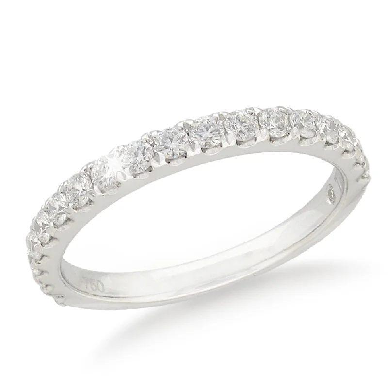 Hand-polished rings-Flawless Cut Diamond 18ct White Gold Eternity Ring With 18 Diamonds (TW=30pt)