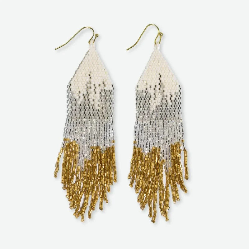 Surf theme earrings-Claire Ombre Beaded Fringe Earrings St. Moritz