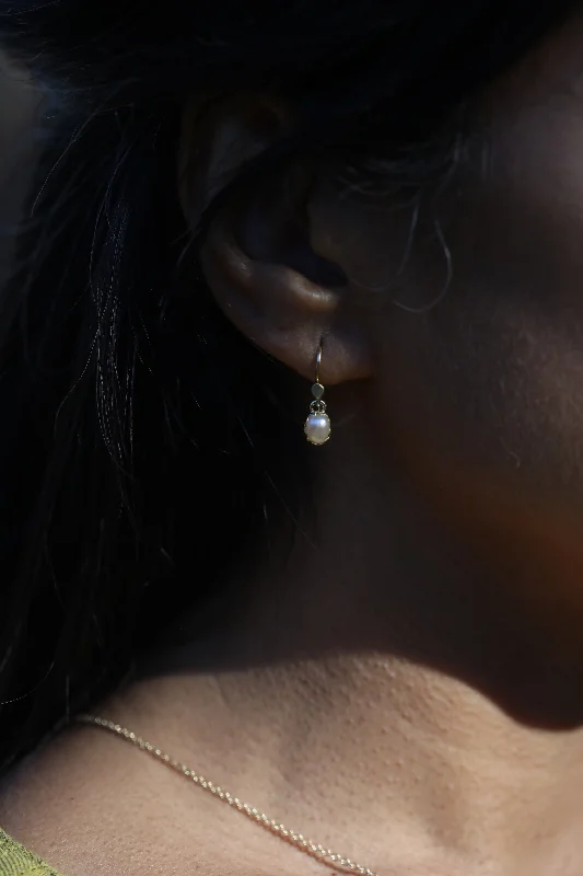 Bold cuff earrings-Organic Shaped Pearl Drop Earrings