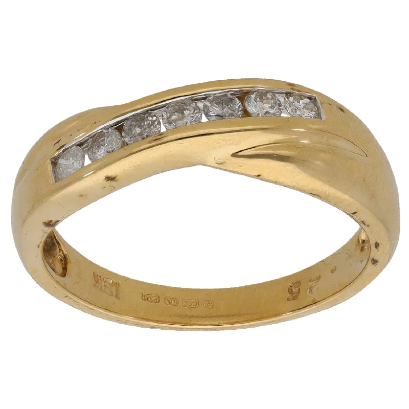 Large stone rings-18ct Gold 0.25ct Diamond Half Eternity Ring Size M