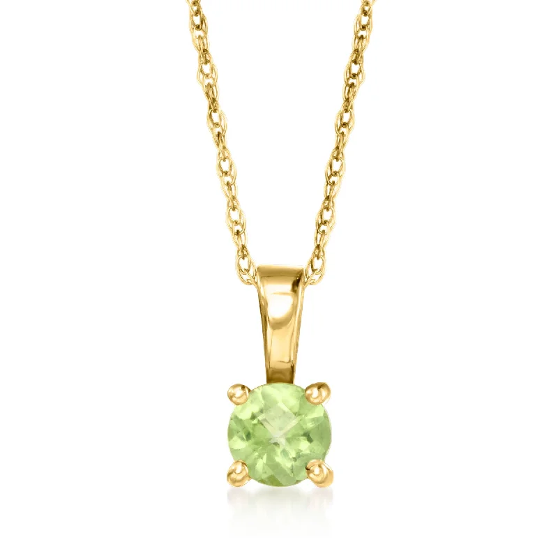 Floating stone necklaces-RS Pure by Ross-Simons Peridot Pendant Necklace in 14kt Yellow Gold