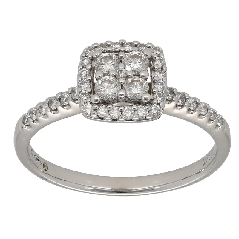 Layered design rings-9ct White Gold 0.36ct Diamond Dress/Cocktail Ring Size L