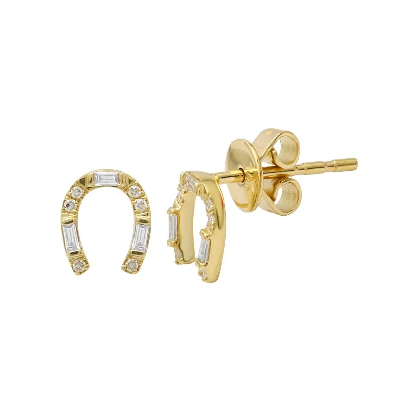 Fine bead earrings-LIA HORSESHOE STUD EARRINGS