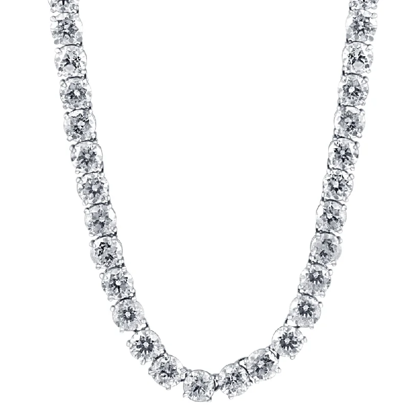 Burnished bronze necklaces-38Ct Natural Diamond Tennis Necklace 16.5" in 14k White or Yellow Gold