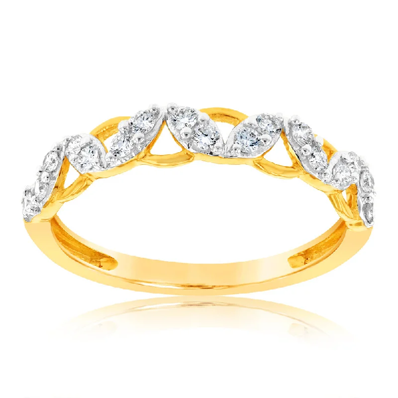 Layered design rings-9ct Yellow Gold 1/4 Carat Luminesce Lab Grown Diamond Dress Ring