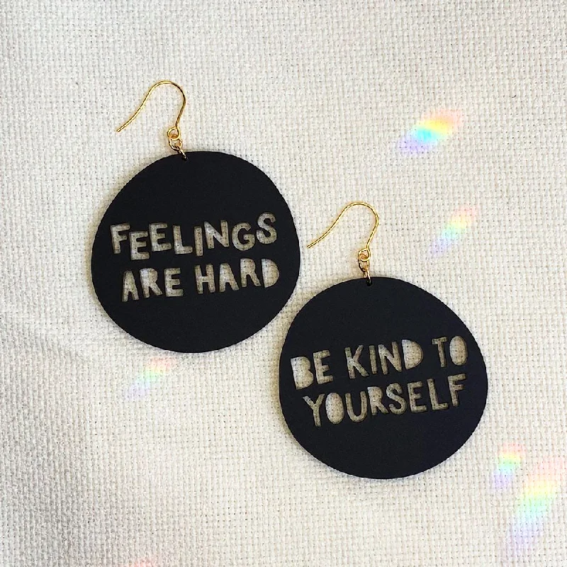 Broad hoop earrings-Earrings- Feelings Are Hard