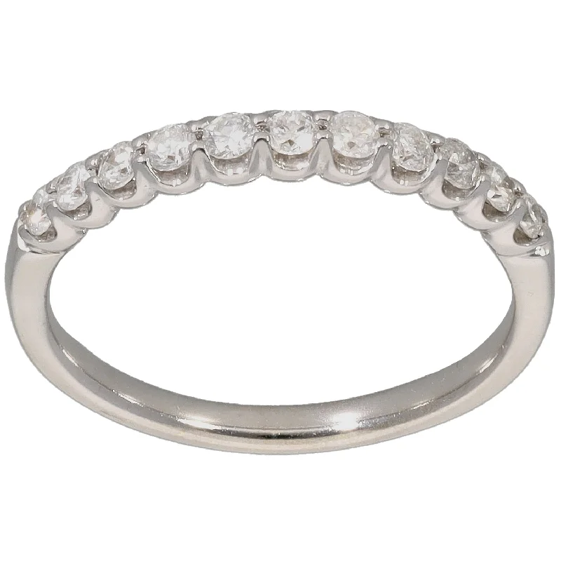 Wave style rings-9ct White Gold 0.33ct Diamond Half Eternity Ring Size N